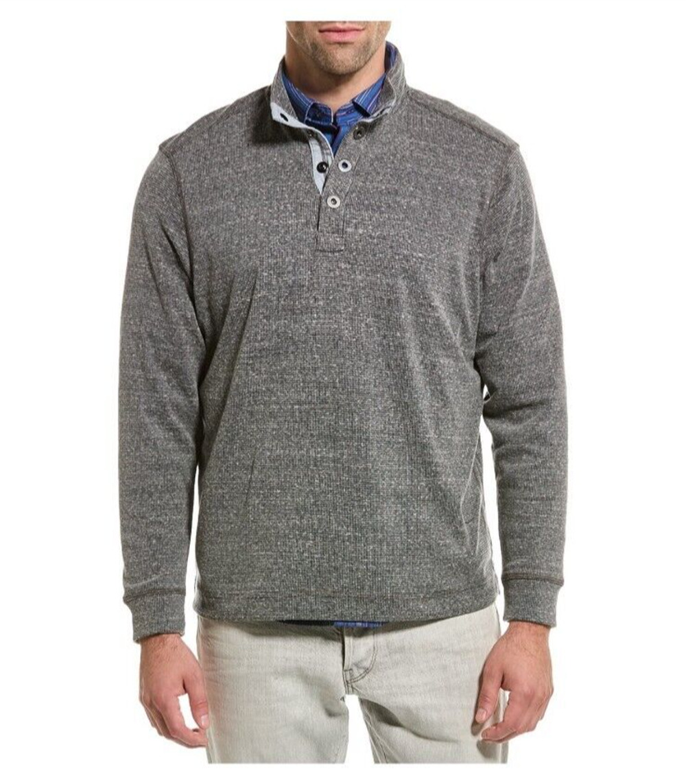 NEW Tommy Bahama Mens Big & Tall Salt Point Half Snap Sweatshirt Blue Size 1XLB